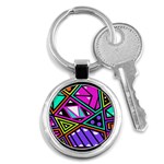 Background Abstract Pattern Key Chains (Round)  Front