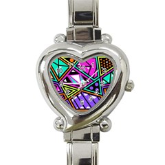 Background Abstract Pattern Heart Italian Charm Watch by Wegoenart