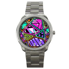 Background Abstract Pattern Sport Metal Watch