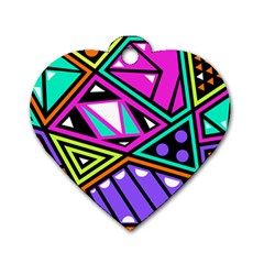 Background Abstract Pattern Dog Tag Heart (Two Sides)