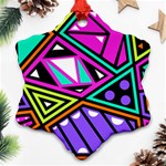 Background Abstract Pattern Snowflake Ornament (Two Sides) Front