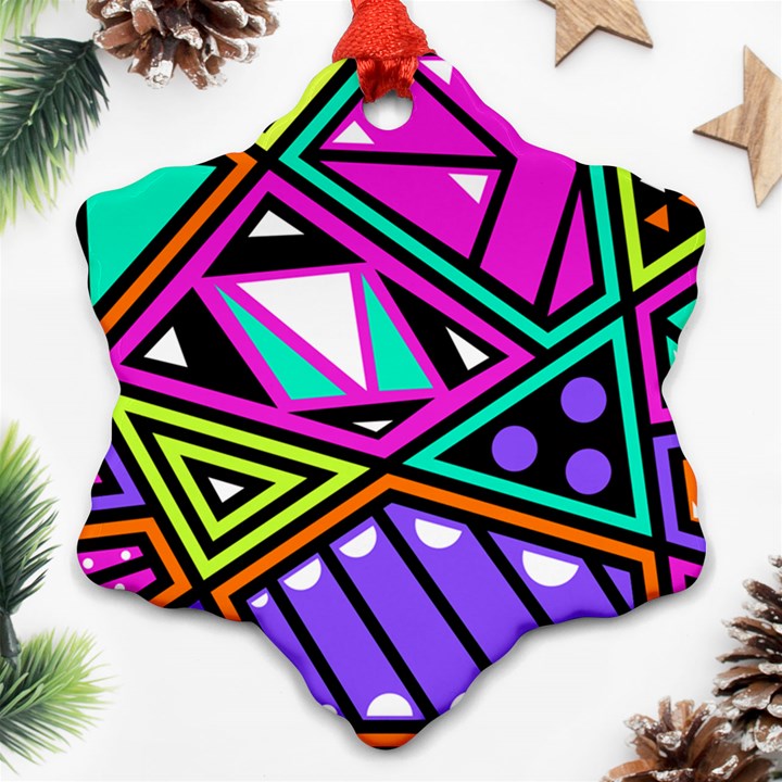 Background Abstract Pattern Snowflake Ornament (Two Sides)