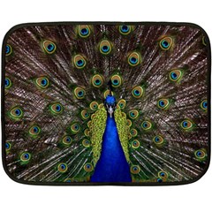 Peacock Bird Plumage Display Full Fleece Blanket (mini) by Wegoenart