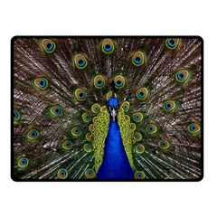 Peacock Bird Plumage Display Full Fleece Blanket (small) by Wegoenart