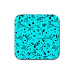 Pattern Flowers Flower Texture Rubber Coaster (Square)  Front