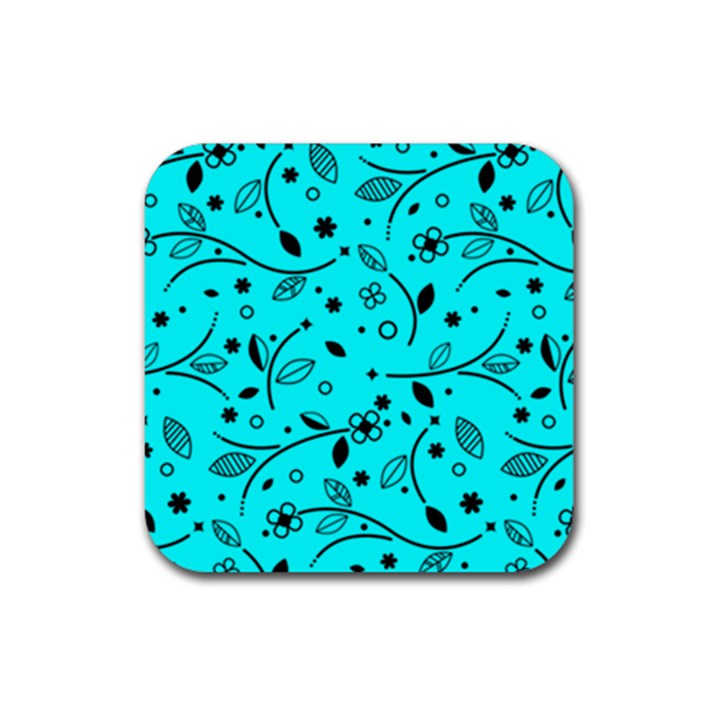 Pattern Flowers Flower Texture Rubber Coaster (Square) 