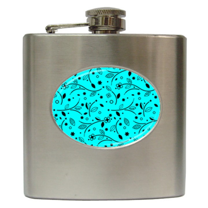 Pattern Flowers Flower Texture Hip Flask (6 oz)