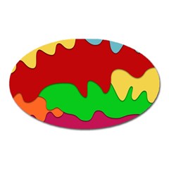 Liquid Forms Water Background Oval Magnet by Wegoenart