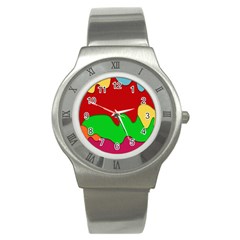 Liquid Forms Water Background Stainless Steel Watch by Wegoenart