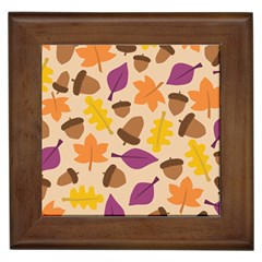 Acorn Autumn Background Boxes Fall Framed Tiles by Wegoenart