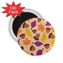 Acorn Autumn Background Boxes Fall 2 25  Magnets (100 Pack)  by Wegoenart