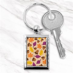 Acorn Autumn Background Boxes Fall Key Chains (rectangle)  by Wegoenart