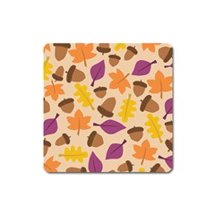 Acorn Autumn Background Boxes Fall Square Magnet by Wegoenart