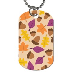 Acorn Autumn Background Boxes Fall Dog Tag (one Side) by Wegoenart