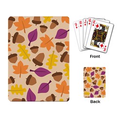 Acorn Autumn Background Boxes Fall Playing Cards Single Design by Wegoenart