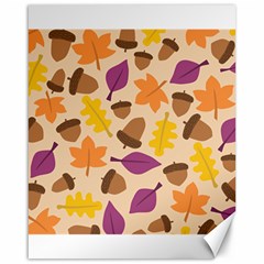 Acorn Autumn Background Boxes Fall Canvas 16  X 20  by Wegoenart