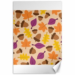 Acorn Autumn Background Boxes Fall Canvas 24  X 36  by Wegoenart