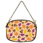 Acorn Autumn Background Boxes Fall Chain Purse (Two Sides) Front