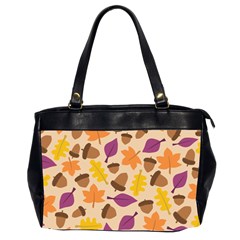 Acorn Autumn Background Boxes Fall Oversize Office Handbag (2 Sides) by Wegoenart