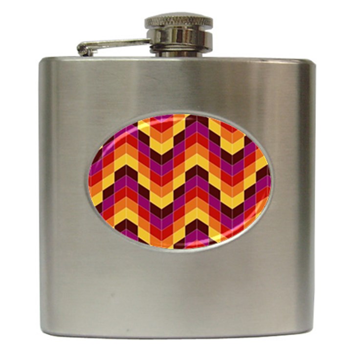 Geometric Pattern Triangle Hip Flask (6 oz)