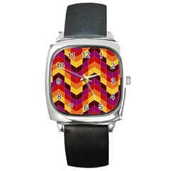 Geometric Pattern Triangle Square Metal Watch by Wegoenart