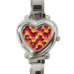 Geometric Pattern Triangle Heart Italian Charm Watch by Wegoenart