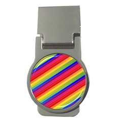 Rainbow Background Colorful Money Clips (round)  by Wegoenart