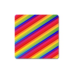 Rainbow Background Colorful Square Magnet by Wegoenart