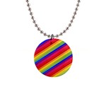 Rainbow Background Colorful 1  Button Necklace Front