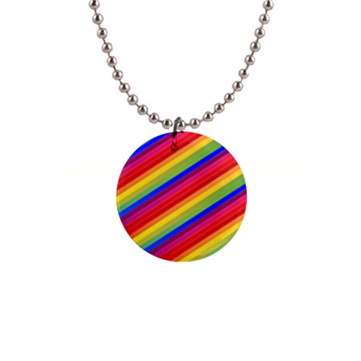 Rainbow Background Colorful 1  Button Necklace