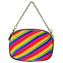 Rainbow Background Colorful Chain Purse (one Side)