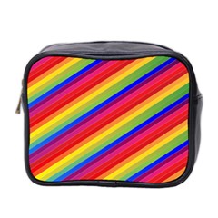 Rainbow Background Colorful Mini Toiletries Bag (two Sides) by Wegoenart