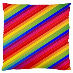 Rainbow Background Colorful Large Cushion Case (two Sides) by Wegoenart