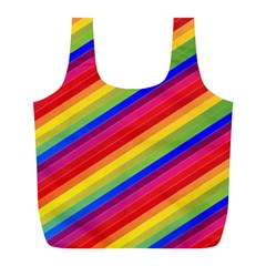 Rainbow Background Colorful Full Print Recycle Bag (l) by Wegoenart