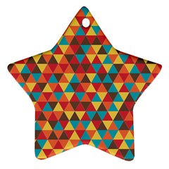 Background Triangles Retro Vintage Ornament (star)