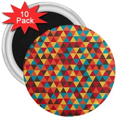 Background Triangles Retro Vintage 3  Magnets (10 Pack)  by Wegoenart