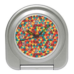 Background Triangles Retro Vintage Travel Alarm Clock