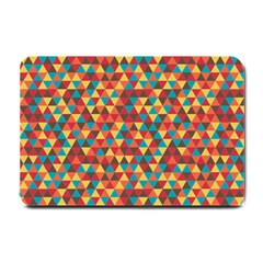 Background Triangles Retro Vintage Small Doormat  by Wegoenart