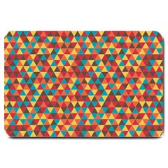 Background Triangles Retro Vintage Large Doormat  by Wegoenart