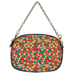 Background Triangles Retro Vintage Chain Purse (two Sides) by Wegoenart