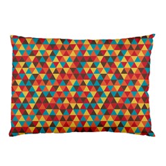 Background Triangles Retro Vintage Pillow Case by Wegoenart