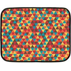 Background Triangles Retro Vintage Fleece Blanket (mini) by Wegoenart