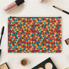 Background Triangles Retro Vintage Cosmetic Bag (large) by Wegoenart