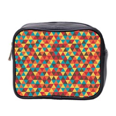 Background Triangles Retro Vintage Mini Toiletries Bag (two Sides) by Wegoenart