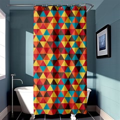 Background Triangles Retro Vintage Shower Curtain 36  X 72  (stall)  by Wegoenart