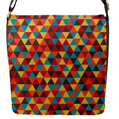 Background Triangles Retro Vintage Flap Closure Messenger Bag (s) by Wegoenart