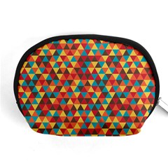 Background Triangles Retro Vintage Accessory Pouch (medium) by Wegoenart