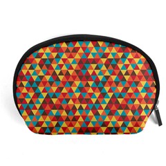 Background Triangles Retro Vintage Accessory Pouch (large) by Wegoenart