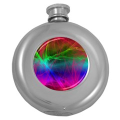 Background Art Pattern Round Hip Flask (5 Oz) by Wegoenart