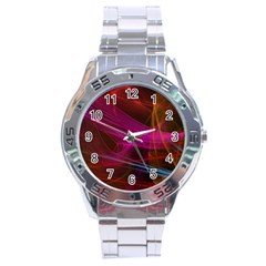 Background Abstract Colorful Light Stainless Steel Analogue Watch